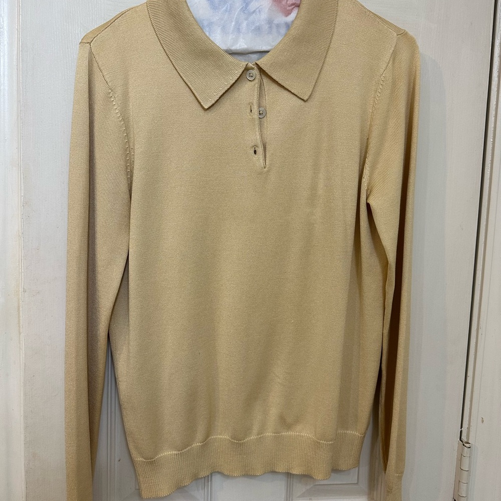 Lauren Ralph Lauren Tan/Yellow Sweater Cardigan